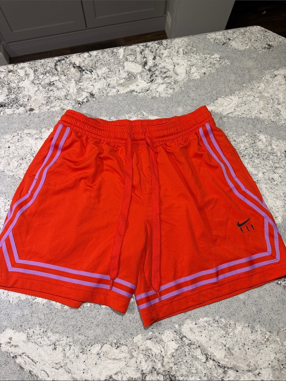 Nike Women’s Orange Athletic Shorts with Lavender Trim